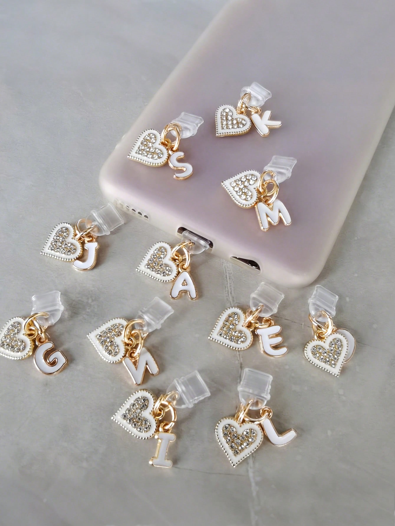 Tablet Tech Accessories - Cute Sparkling Rhinestone Heart Letter Type-C