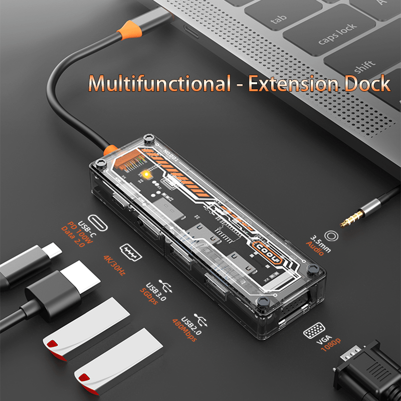 Usb Hub Type C - 6-in-1 USB C Hub for MacBook