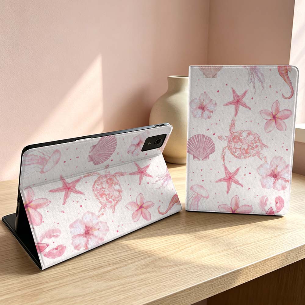 Lenovo Tablet Plus Accessories - Pink starfish turtle pattern Soft For