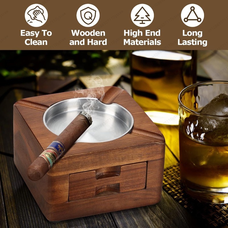 Wooden Cigar Ashtray with Phon - Tablet Tech Accessories recensione e prezzo
