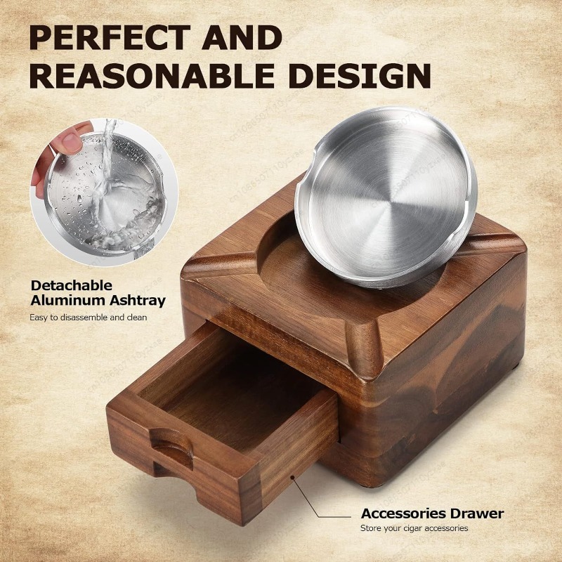 Wooden Cigar Ashtray with Phon - Tablet Tech Accessories recensione e prezzo